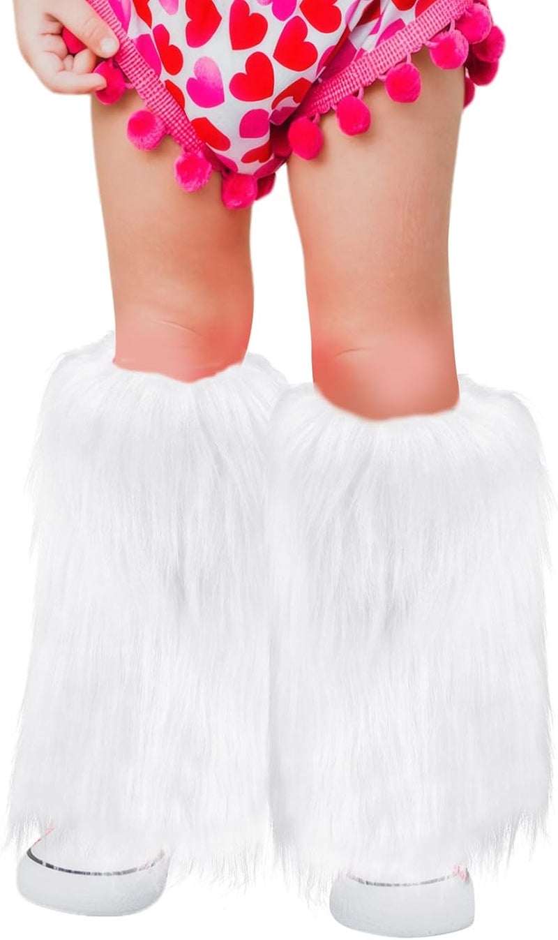 MioCloth Kid Girl Faux Fur Leg Warmers Dance Fuzzy Boot Cuff Cover Kawaii Goth Y2K Accessories Winter Xmas Clothes - Image 1